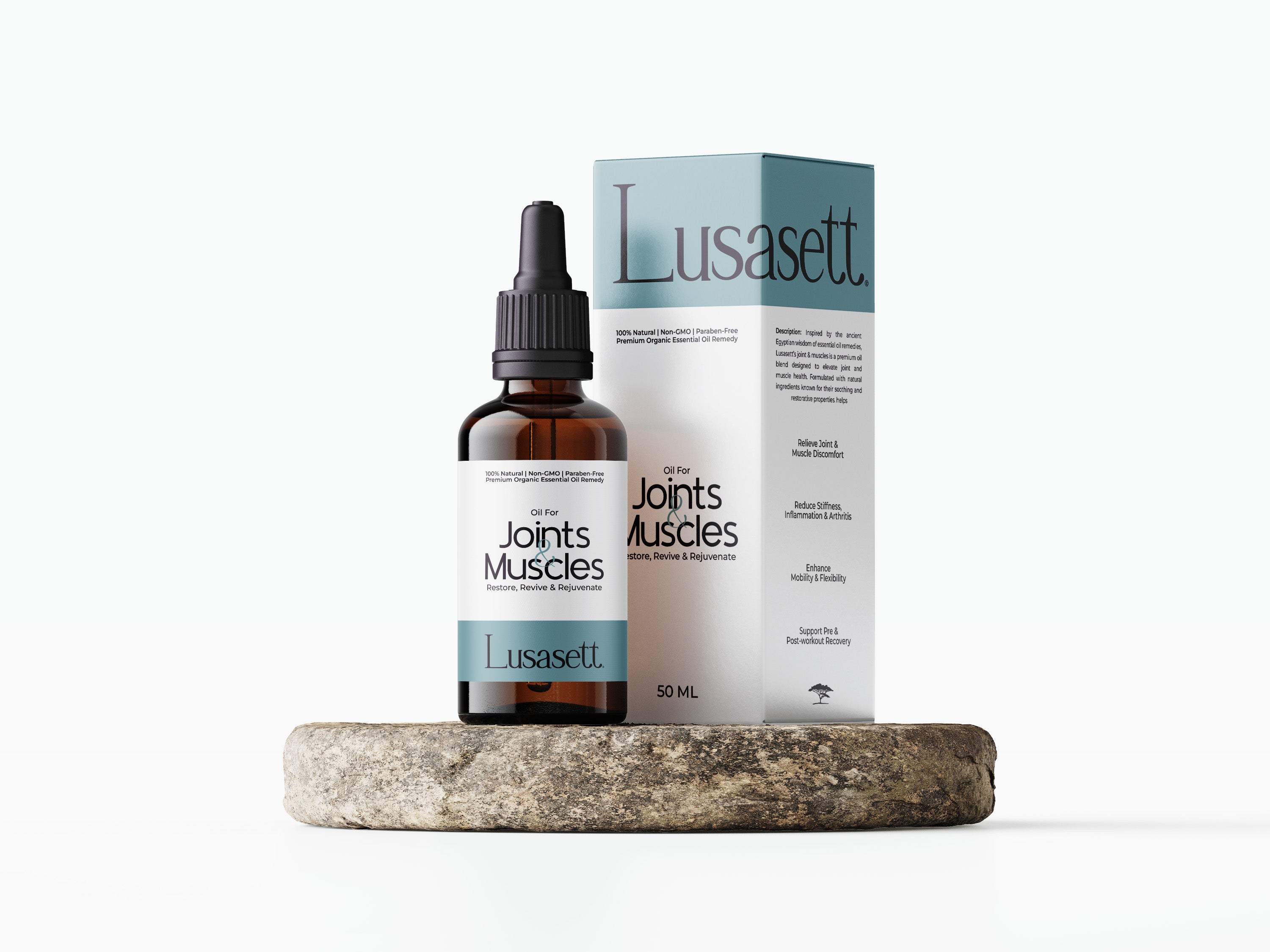 Lusasett supplement box for joints and muscles on a white background