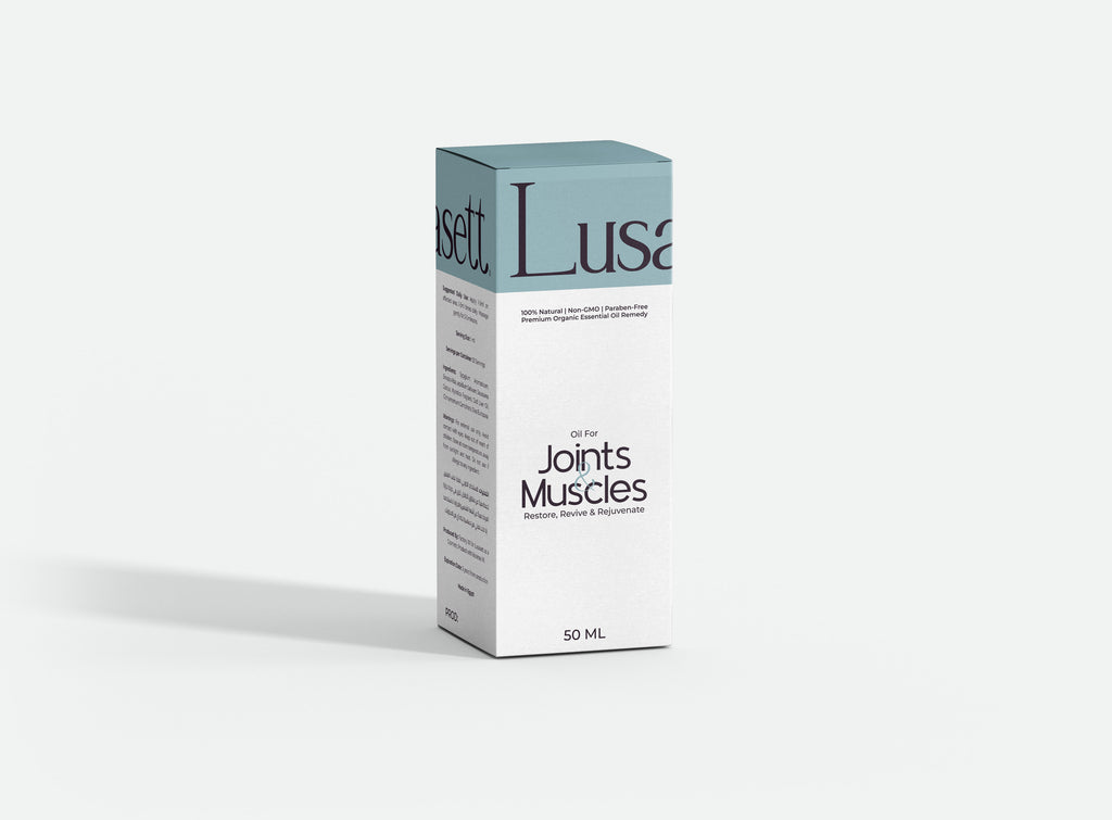 Lusasett supplement box for joints and muscles on a white background