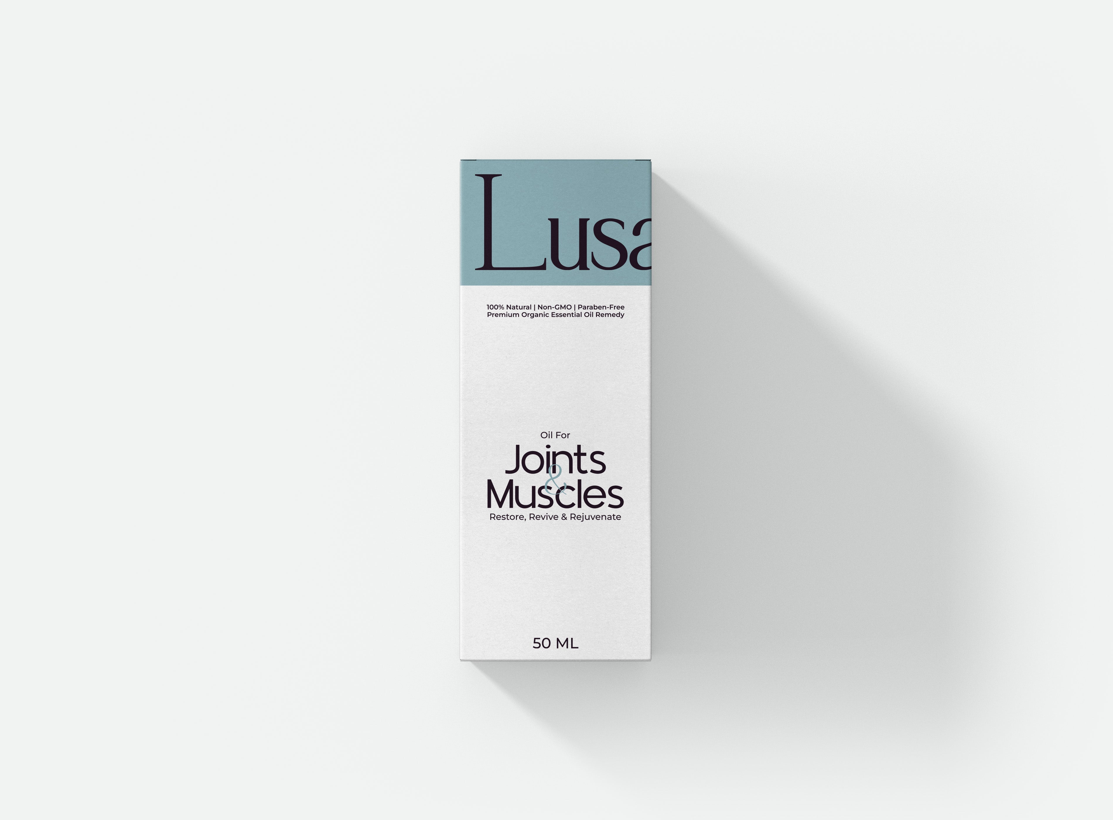 Lusasett supplement box for joints and muscles on a white background
